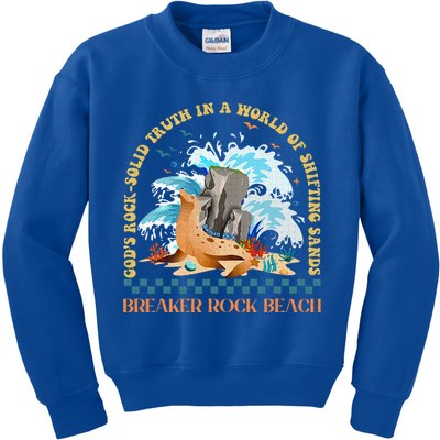 Gods Rocksolid Breaker Rock Beach Vbs 2024 Christian Kids Sweatshirt