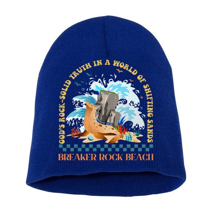 Gods Rocksolid Breaker Rock Beach Vbs 2024 Christian Short Acrylic Beanie