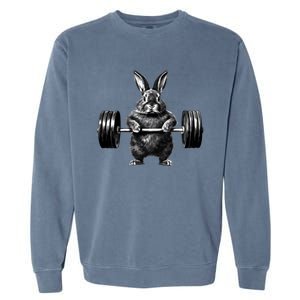 Gym Rabbit Bodybuilder Weight Lifting Rabbit Training Fitness Meaningful Gift Garment-Dyed Sweatshirt