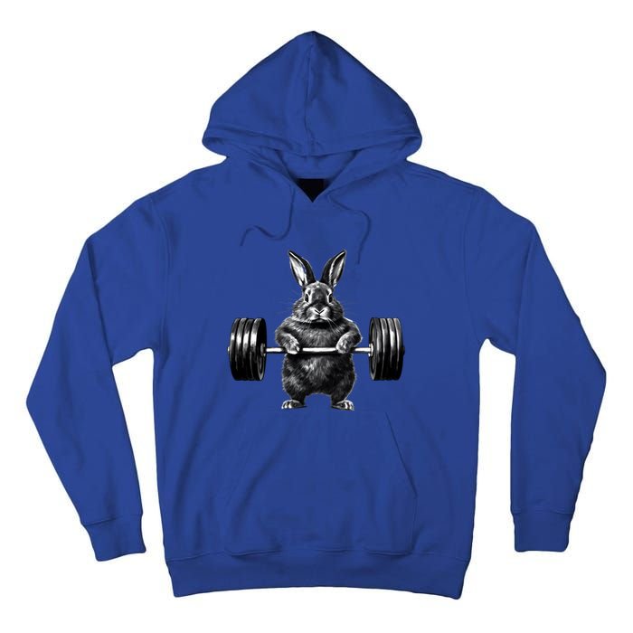 Gym Rabbit Bodybuilder Weight Lifting Rabbit Training Fitness Meaningful Gift Tall Hoodie