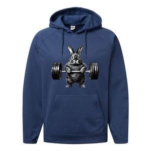 Gym Rabbit Bodybuilder Weight Lifting Rabbit Training Fitness Meaningful Gift Performance Fleece Hoodie