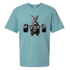 Gym Rabbit Bodybuilder Weight Lifting Rabbit Training Fitness Meaningful Gift Sueded Cloud Jersey T-Shirt