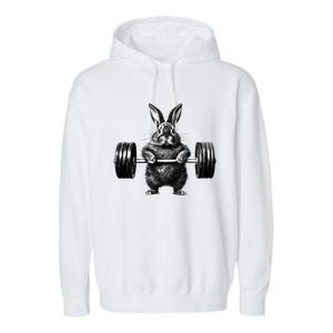 Gym Rabbit Bodybuilder Weight Lifting Rabbit Training Fitness Meaningful Gift Garment-Dyed Fleece Hoodie