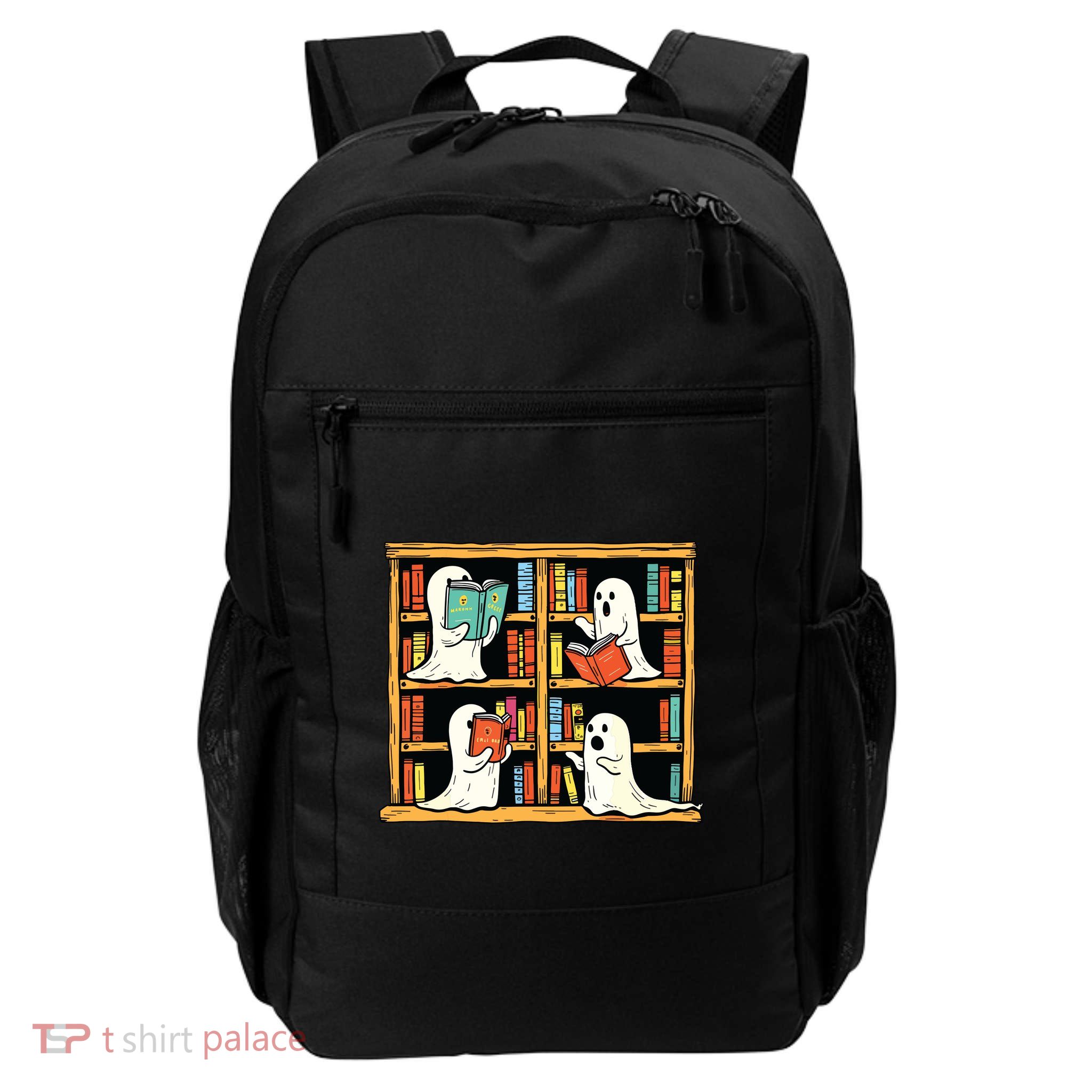 Ghosts Reading Books Teacher Halloween Librarian Boooks Daily Commute Backpack