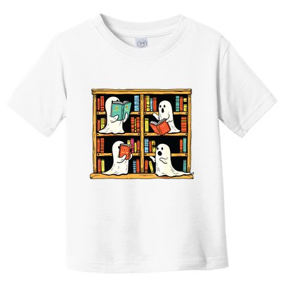 Ghosts Reading Books Teacher Halloween Librarian Boooks Toddler T-Shirt