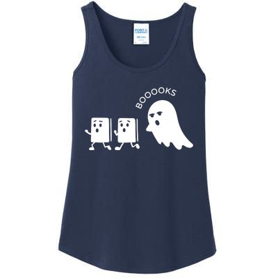 Ghost Reading Books Halloween Ladies Essential Tank