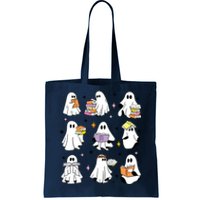 Ghosts Reading Books Teacher Halloween Librarian Boooks Tote Bag