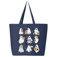 Ghosts Reading Books Teacher Halloween Librarian Boooks 25L Jumbo Tote