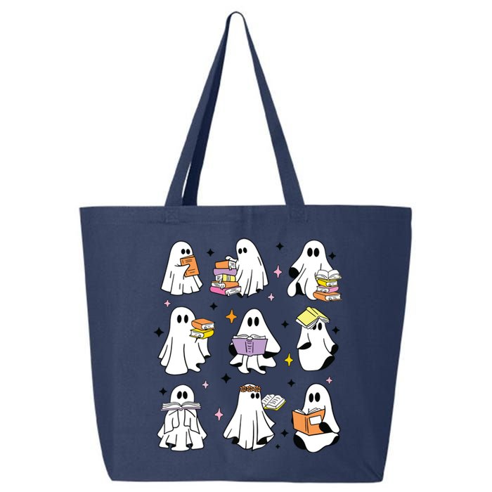 Ghosts Reading Books Teacher Halloween Librarian Boooks 25L Jumbo Tote