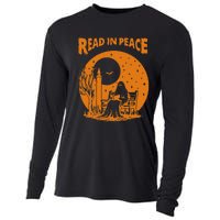 Ghost Reading Book Read In Peace Spooky Teacher Halloween Cooling Performance Long Sleeve Crew