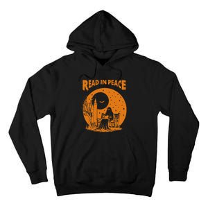 Ghost Reading Book Read In Peace Spooky Teacher Halloween Tall Hoodie