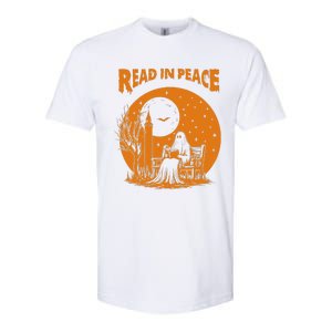 Ghost Reading Book Read In Peace Spooky Teacher Halloween Softstyle CVC T-Shirt