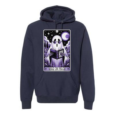 Ghost Reading Book Tarot Card Read In Peace Halloween Premium Hoodie