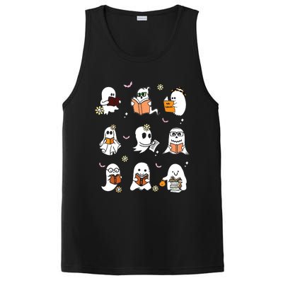 Ghosts Reading Books Teacher Halloween Librarian PosiCharge Competitor Tank