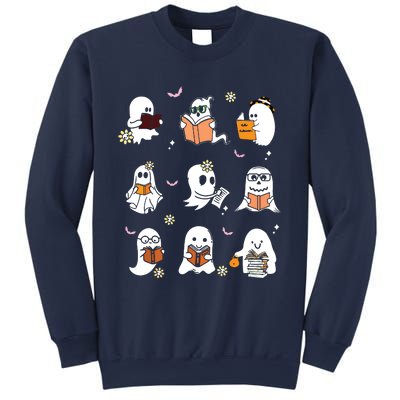 Ghosts Reading Books Teacher Halloween Librarian Sweatshirt