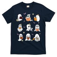 Ghosts Reading Books Teacher Halloween Librarian T-Shirt