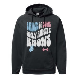 Gender Reveal Burnouts Or Bows New Aunt Performance Fleece Hoodie