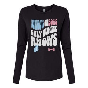 Gender Reveal Burnouts Or Bows New Aunt Womens Cotton Relaxed Long Sleeve T-Shirt