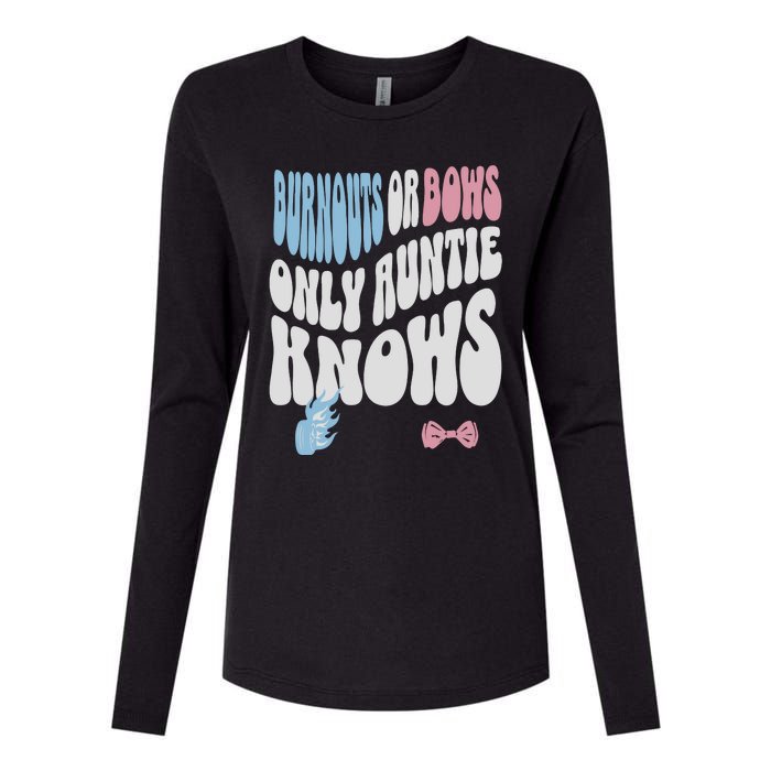 Gender Reveal Burnouts Or Bows New Aunt Womens Cotton Relaxed Long Sleeve T-Shirt