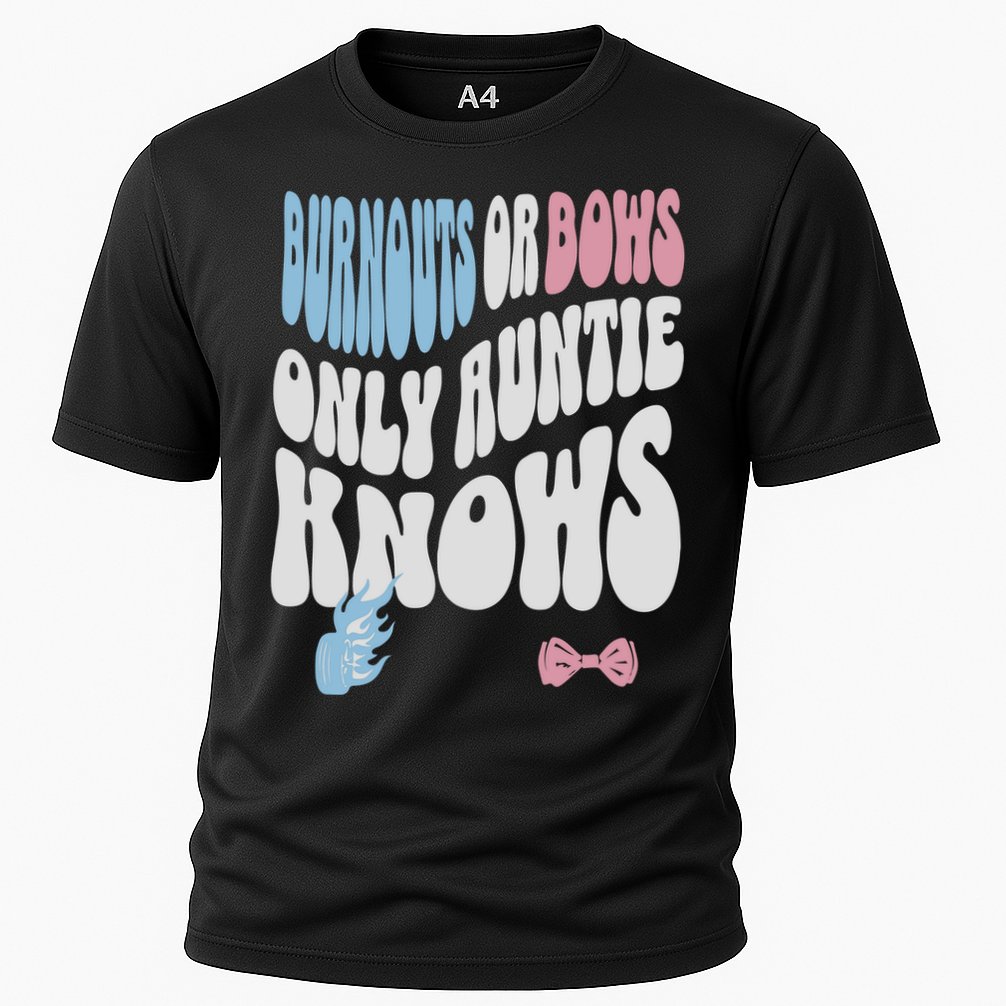 Gender Reveal Burnouts Or Bows New Aunt Cooling Performance Crew T-Shirt