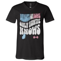 Gender Reveal Burnouts Or Bows New Aunt V-Neck T-Shirt