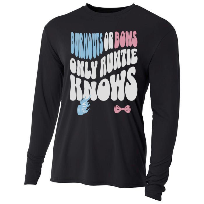 Gender Reveal Burnouts Or Bows New Aunt Cooling Performance Long Sleeve Crew