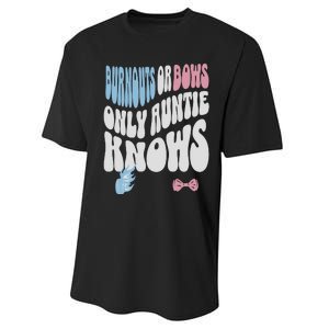 Gender Reveal Burnouts Or Bows New Aunt Performance Sprint T-Shirt