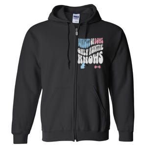 Gender Reveal Burnouts Or Bows New Aunt Full Zip Hoodie