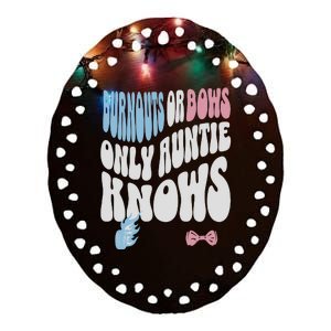 Gender Reveal Burnouts Or Bows New Aunt Ceramic Oval Ornament