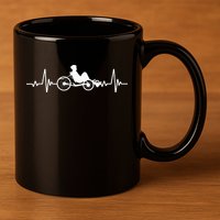 Great Recumbent Bike Heartbeat Design Cycling 11oz C Handle Ceramic Mug