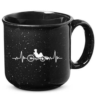Great Recumbent Bike Heartbeat Design Cycling 15oz Campfire Ceramic Mug