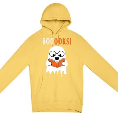 Ghost Reading Books Meaningful Gift Funny Halloween Premium Pullover Hoodie