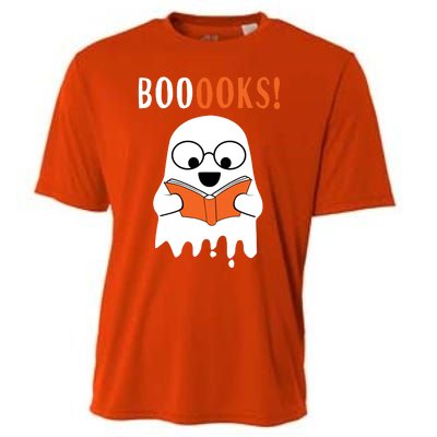 Ghost Reading Books Meaningful Gift Funny Halloween Cooling Performance Crew T-Shirt