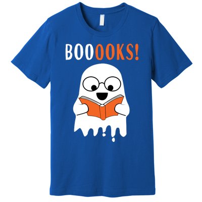 Ghost Reading Books Meaningful Gift Funny Halloween Premium T-Shirt