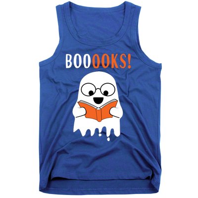 Ghost Reading Books Meaningful Gift Funny Halloween Tank Top