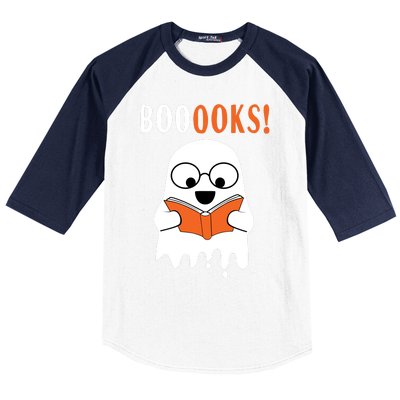 Ghost Reading Books Meaningful Gift Funny Halloween Baseball Sleeve Shirt