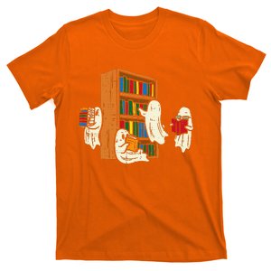 Ghosts Reading Books Teacher Halloween Librarian Boooks T-Shirt