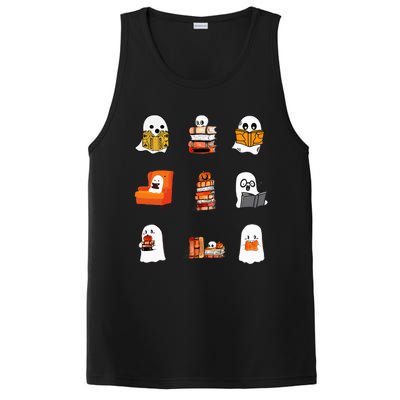 Ghosts Reading Books Teacher Halloween Librarian Cute Boooks PosiCharge Competitor Tank