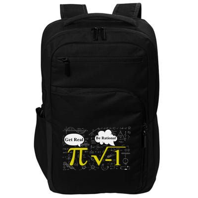 Get Real Be Rational Funny Pi Day Math Teacher Student .Png Impact Tech Backpack