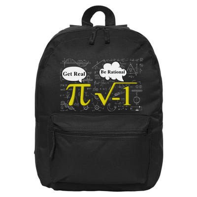 Get Real Be Rational Funny Pi Day Math Teacher Student .Png 16 in Basic Backpack