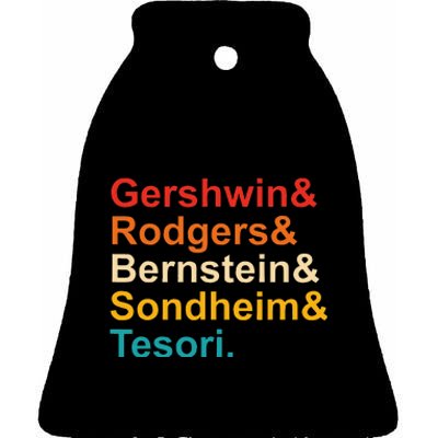 Gershwin& Rodgers& Bernstein& Sondheim& Tesori Retro Ceramic Bell Ornament