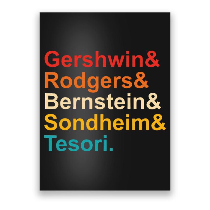 Gershwin& Rodgers& Bernstein& Sondheim& Tesori Retro Poster