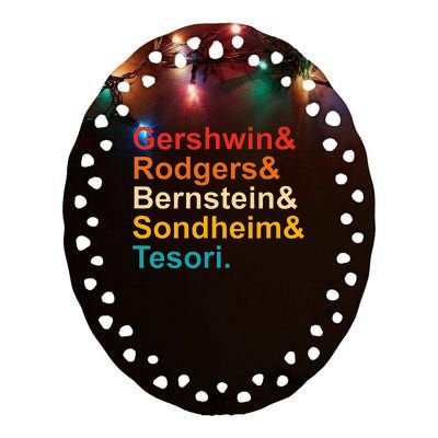 Gershwin& Rodgers& Bernstein& Sondheim& Tesori Retro Ceramic Oval Ornament