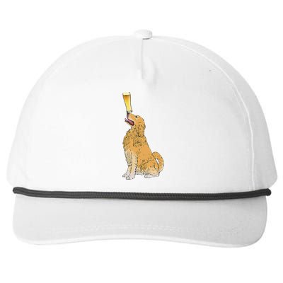 Golden Retriever Beer Lovers Craft Beer Snapback Five-Panel Rope Hat