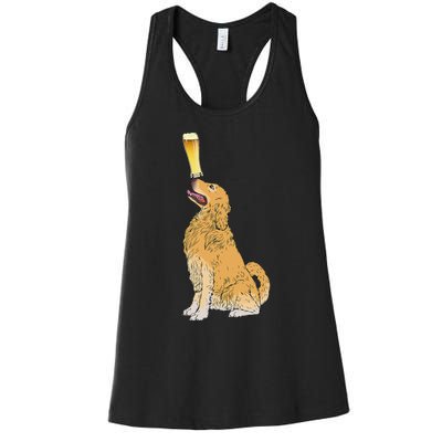 Golden Retriever Beer Lovers Craft Beer Women's Racerback Tank