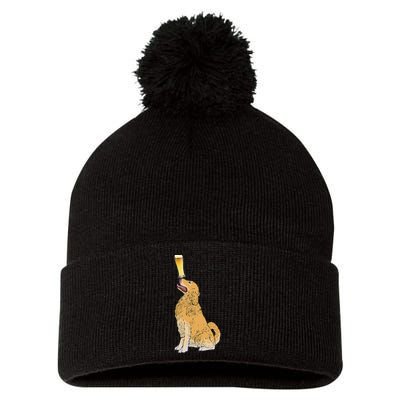 Golden Retriever Beer Lovers Craft Beer Pom Pom 12in Knit Beanie