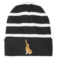 Golden Retriever Beer Lovers Craft Beer Striped Beanie with Solid Band