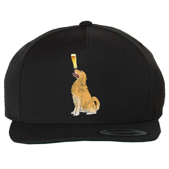 Golden Retriever Beer Lovers Craft Beer Wool Snapback Cap