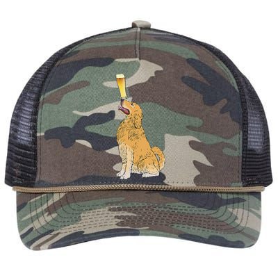 Golden Retriever Beer Lovers Craft Beer Retro Rope Trucker Hat Cap