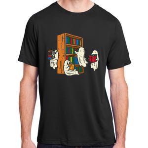 Ghosts Reading Books Teacher Halloween Librarian Boooks Adult ChromaSoft Performance T-Shirt